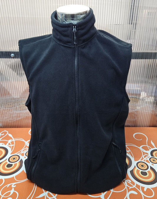 Chaleco Polar Negro con Cremallera y Cuello Alto – Unisex